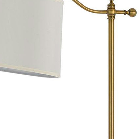 63" Bronze Adjustable Traditional Shaped Floor Lamp With White Square Shade