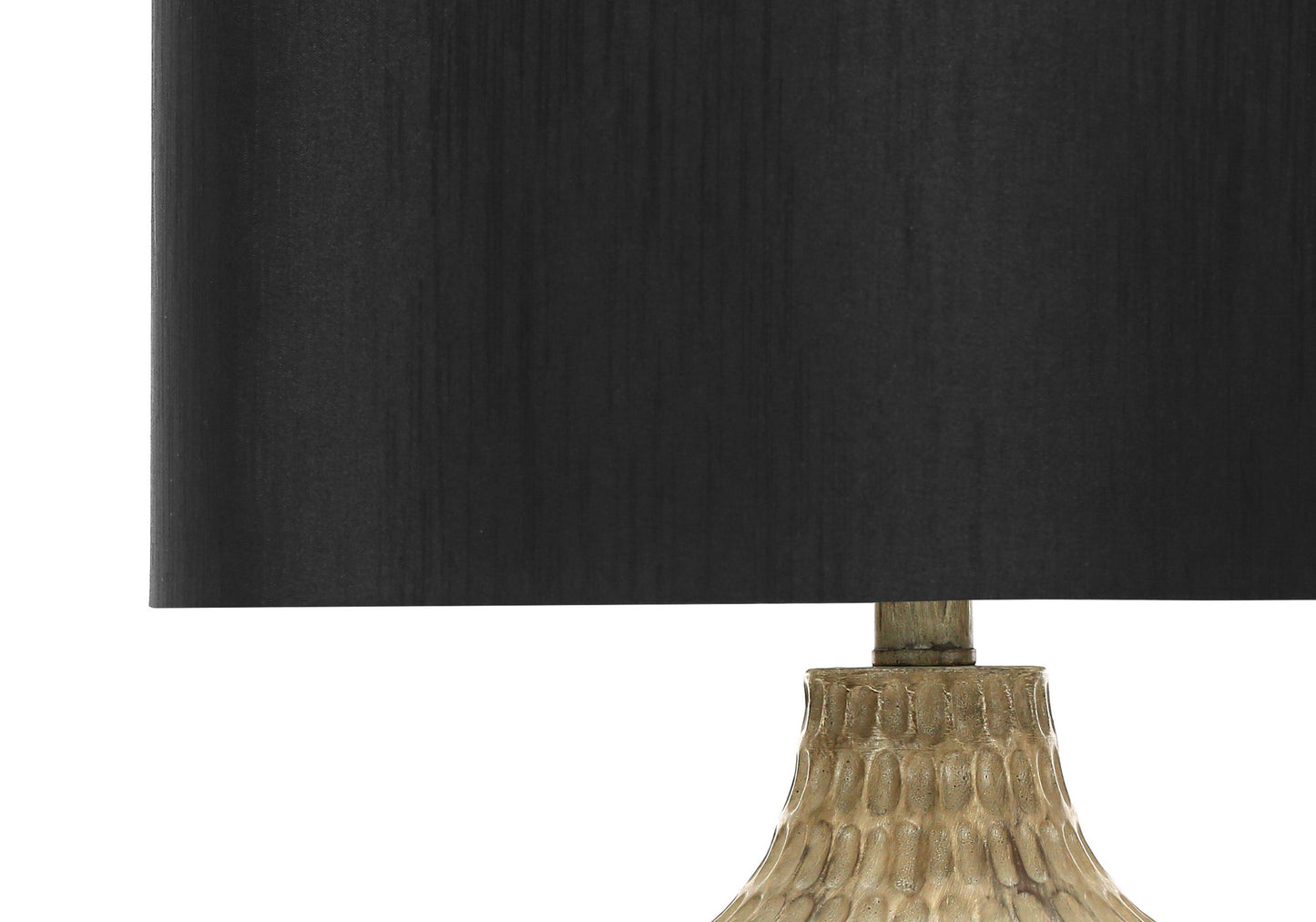 25" Brown Geometric Table Lamp With Black Drum Shade