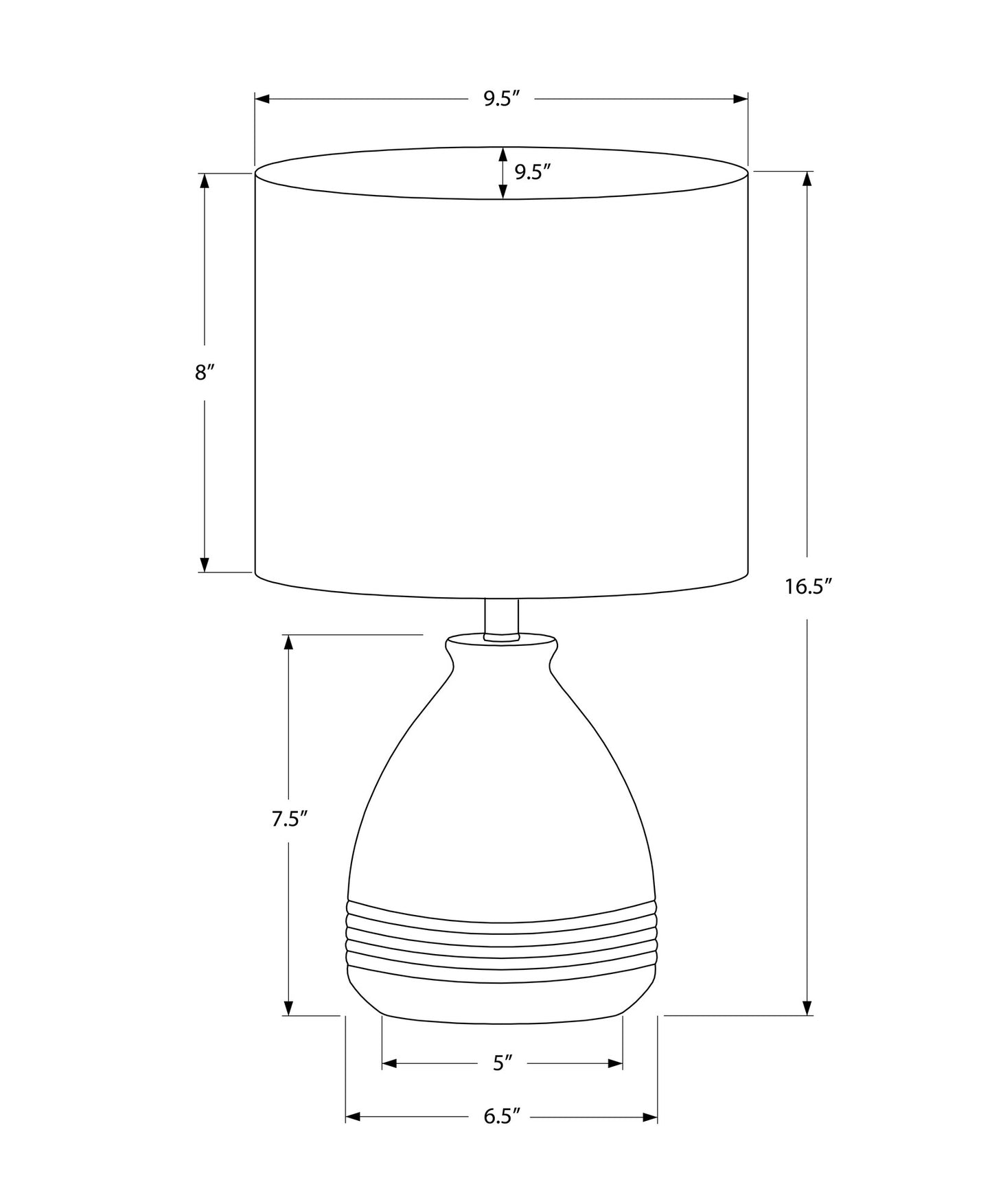 17" Cream Ceramic Round Table Lamp With Cream Drum Shade