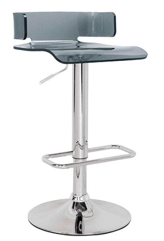 " Black And Silver Stainless Steel Low Back Counter Height Bar Chair