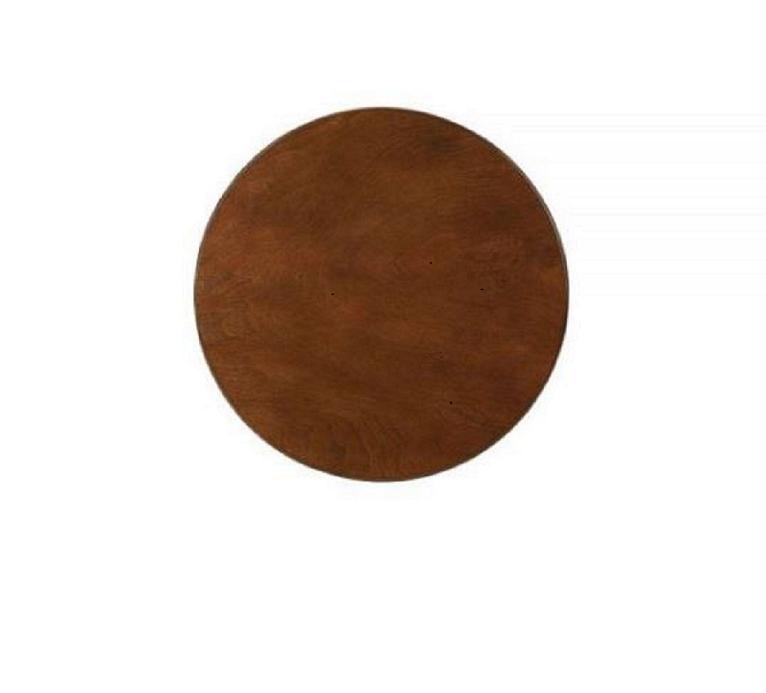 24" Brown Solid Wood Round End Table