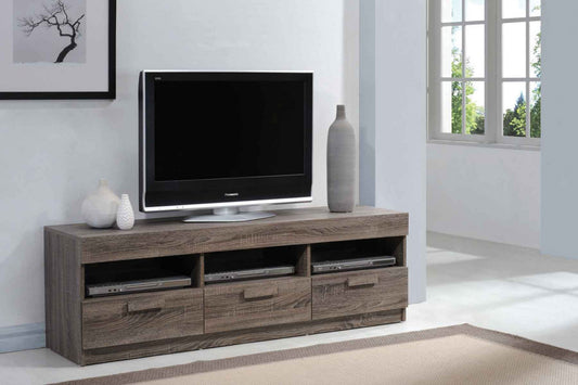 59" X 15" X 19" Rustic Oak Mdf TV Stand