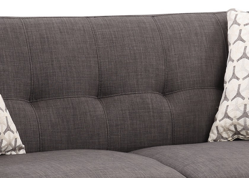 61" Charcoal And Black Loveseat