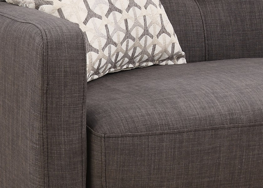 61" Charcoal And Black Loveseat