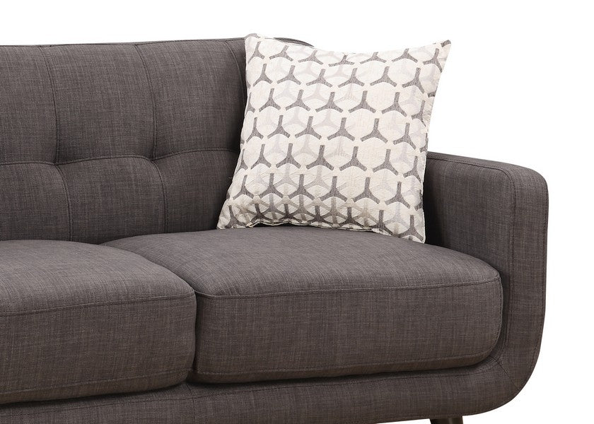 61" Charcoal And Black Loveseat