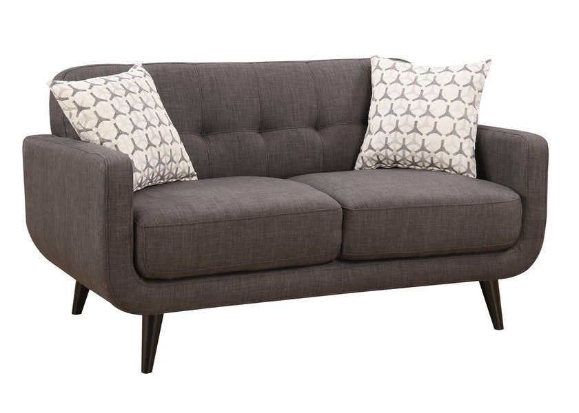 61" Charcoal And Black Loveseat