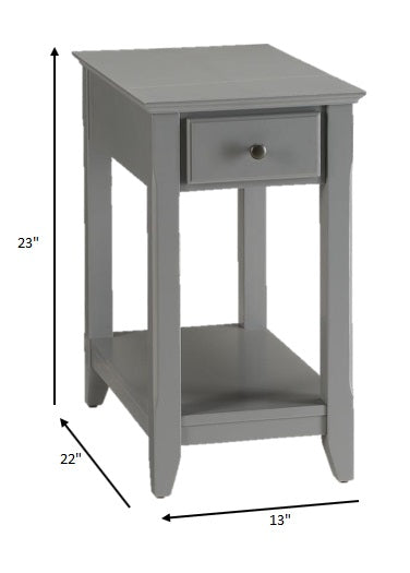 Cutie Compact Gray Single Drawer End Table