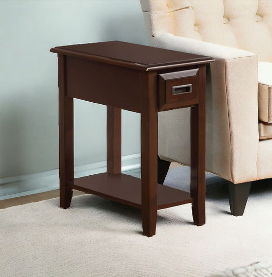 Dark Cherry Wooden Side Table