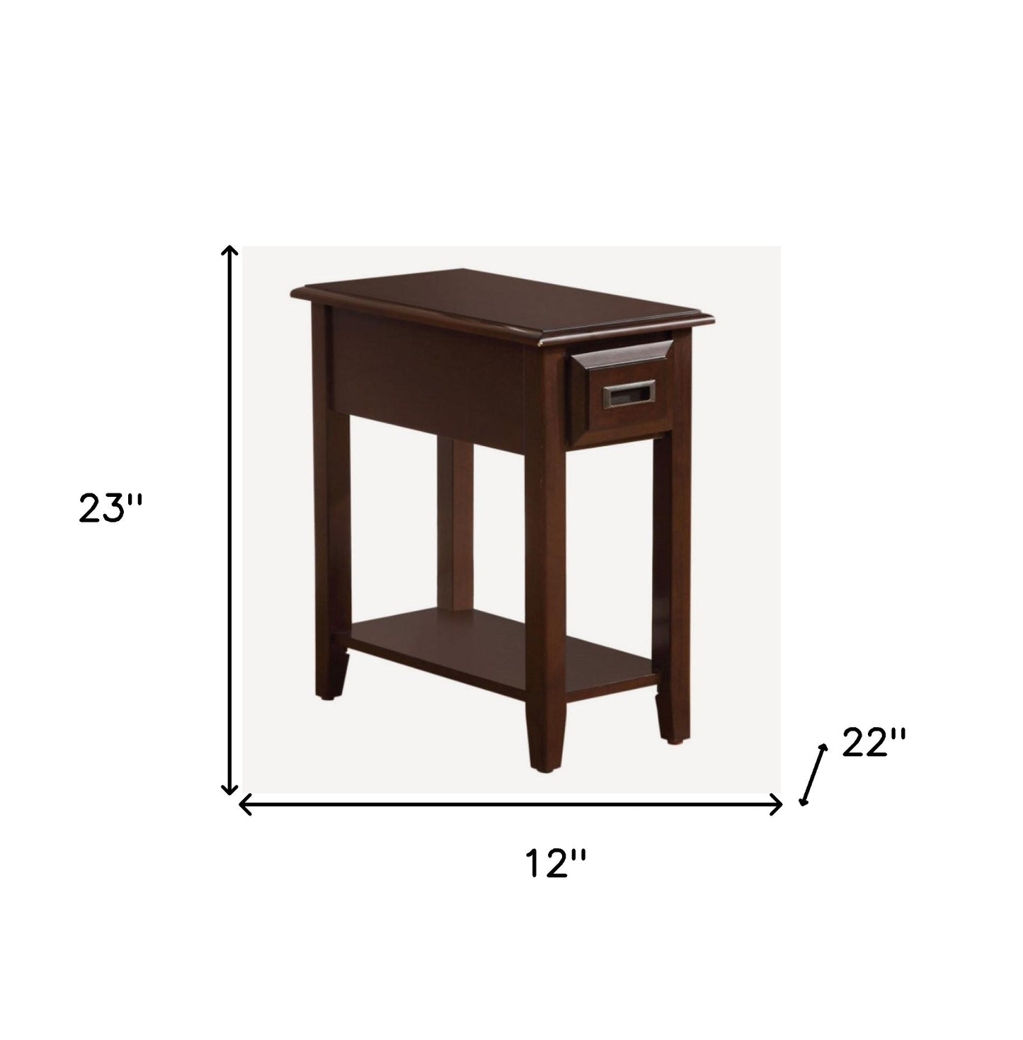 Dark Cherry Wooden Side Table