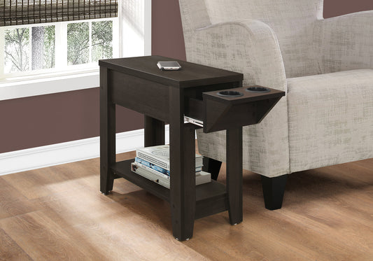 23" Brown End Table With Shelf