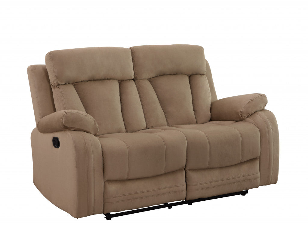 40" Modern Beige Fabric Loveseat