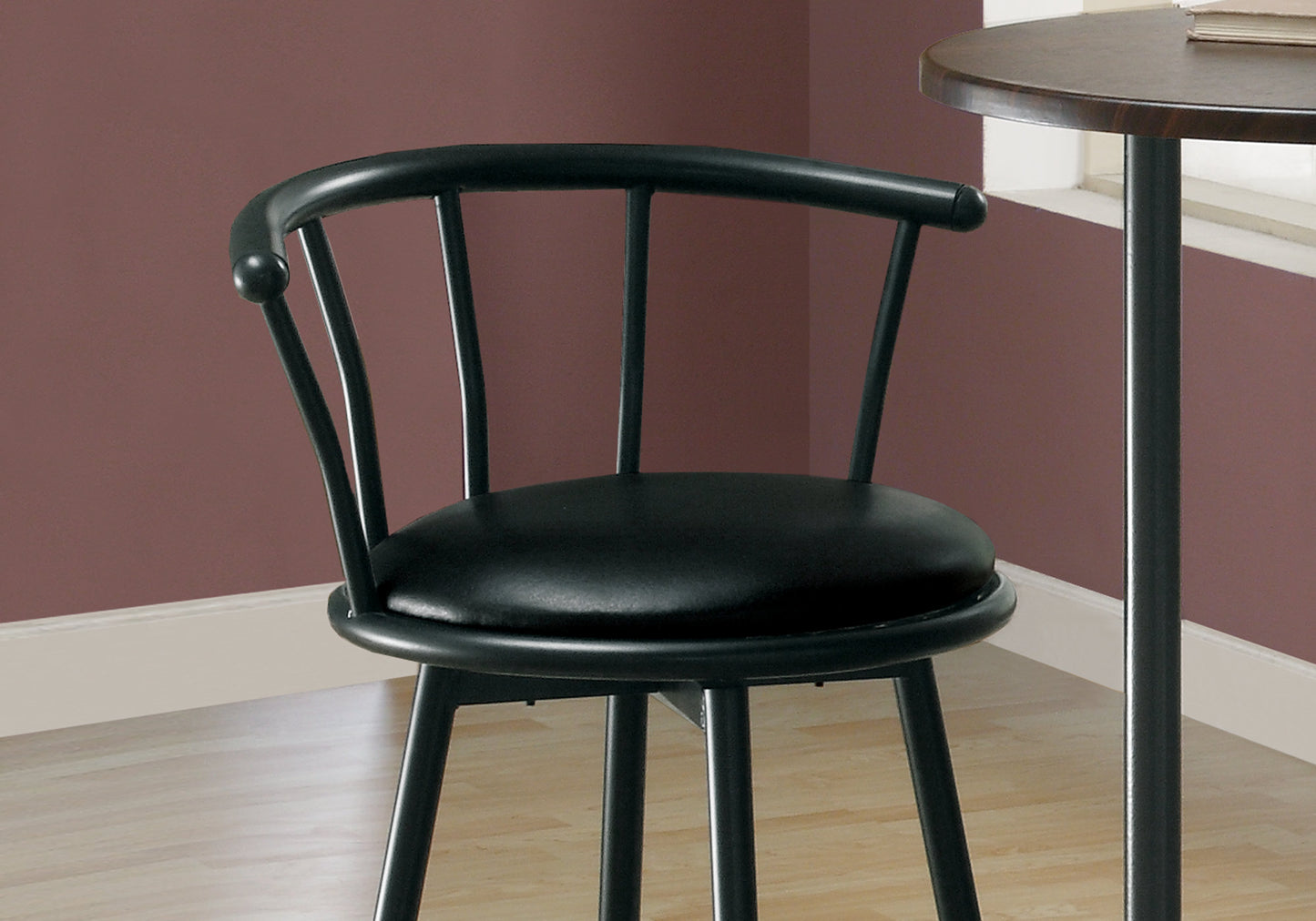 " Black Metal Low Back Bar Chair