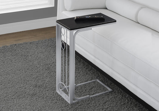 16" X 9" X 24.5" Blacksilver Mdf And Metal Accent Table