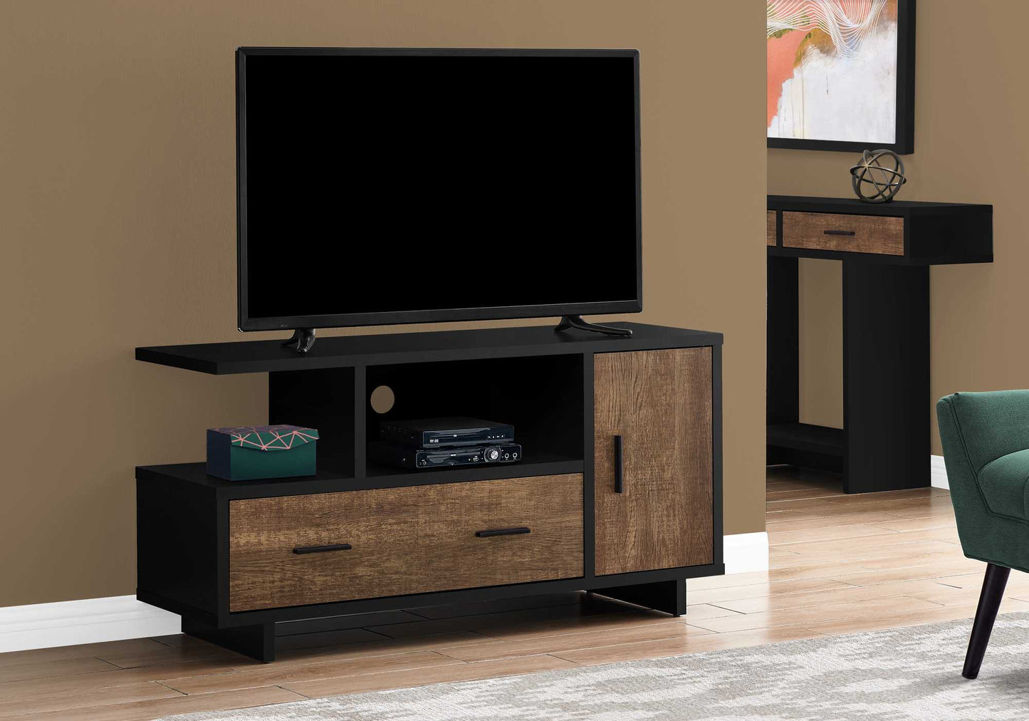 23.75" Particle Board Laminate And Mdf TV Stand With Storage