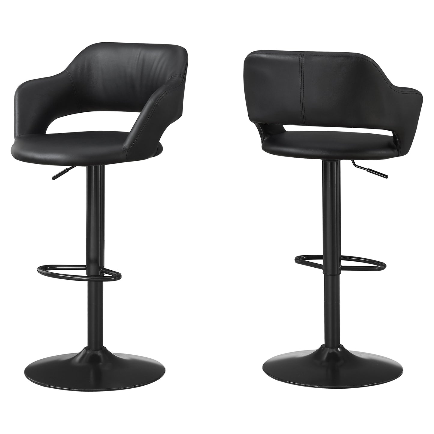 " Black Metal Low Back Bar Height Bar Chair