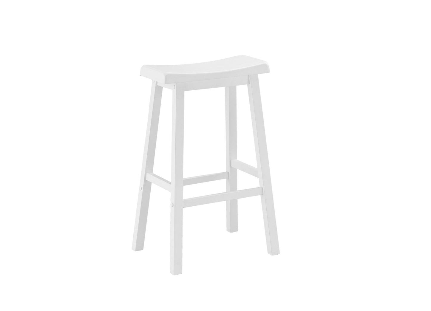 Set of Two " White Solid Wood Backless Bar Chairs
