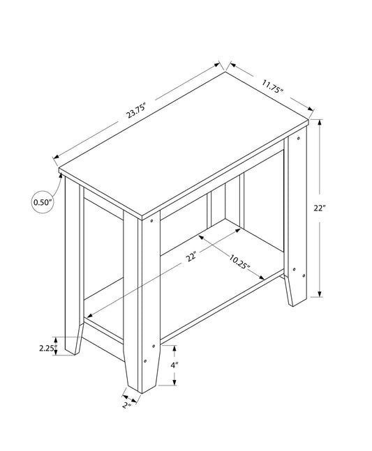 22" Black And Gray End Table With Shelf