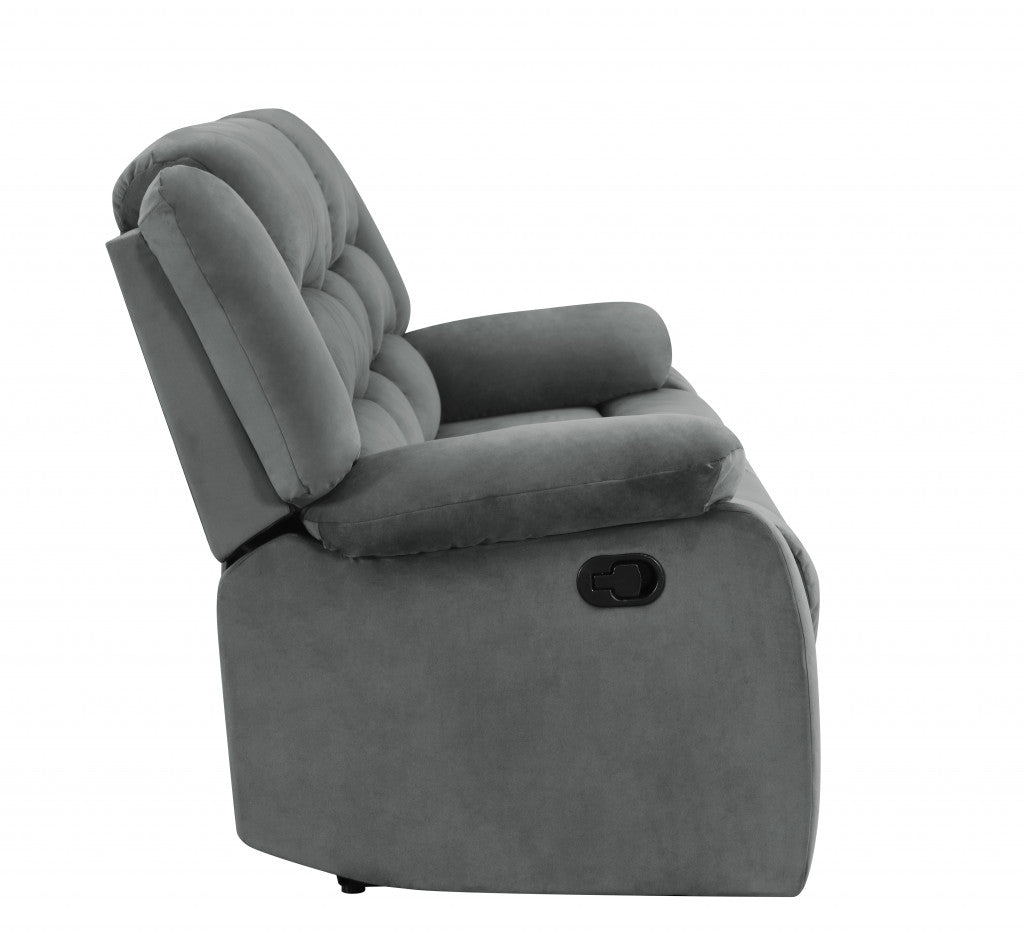 40" Contemporary Grey Fabric Loveseat