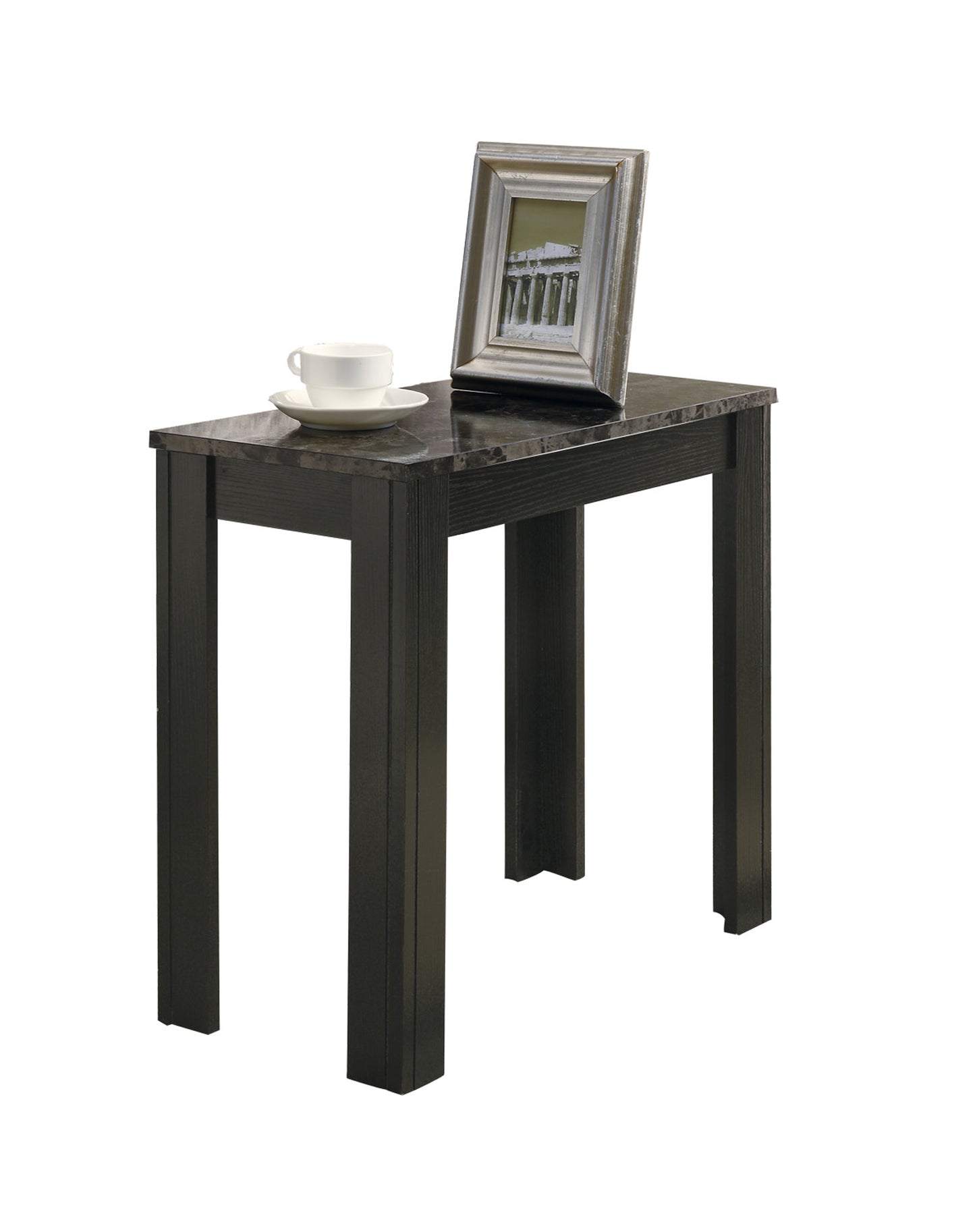 24" Gray And Black Console Table