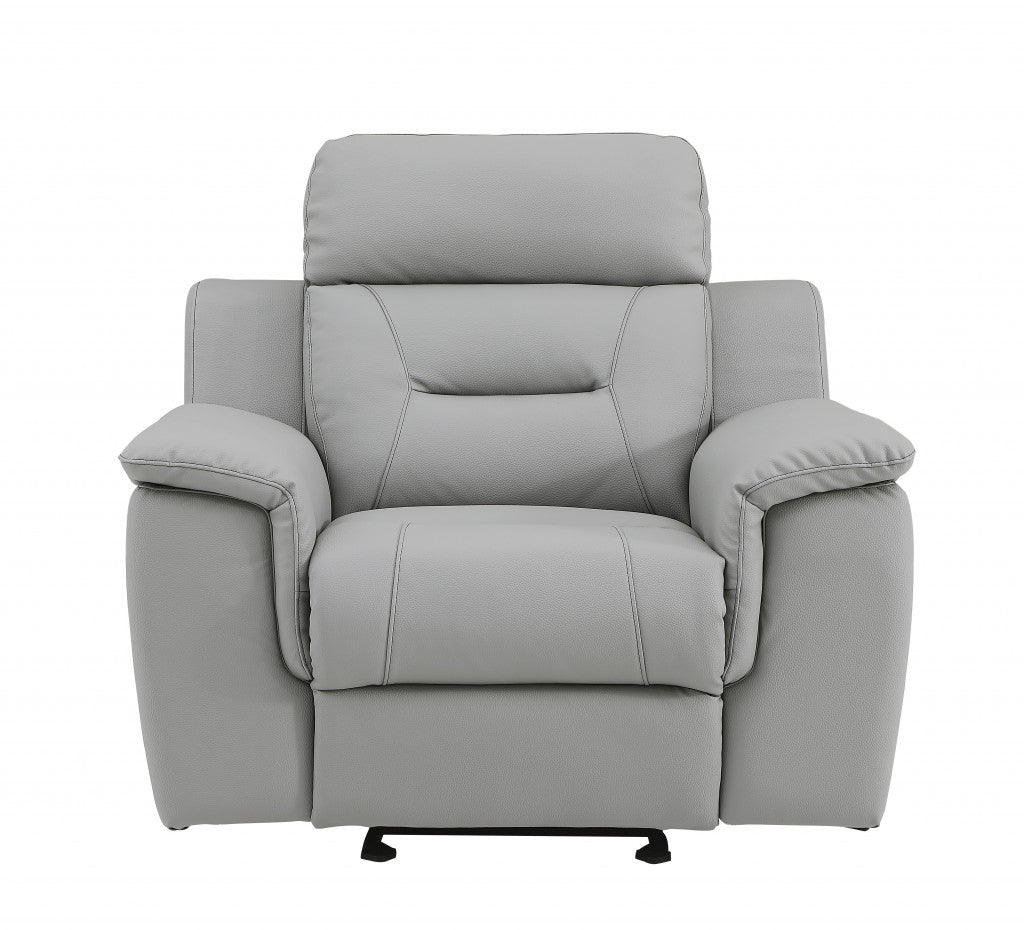 41" Grey Fascinating Leather Reclining Chair.