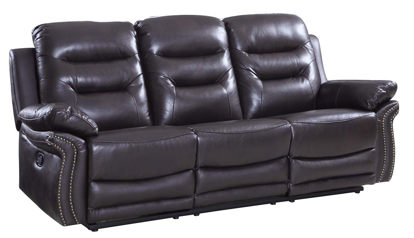 90" Brown And Black Faux Leather Sofa