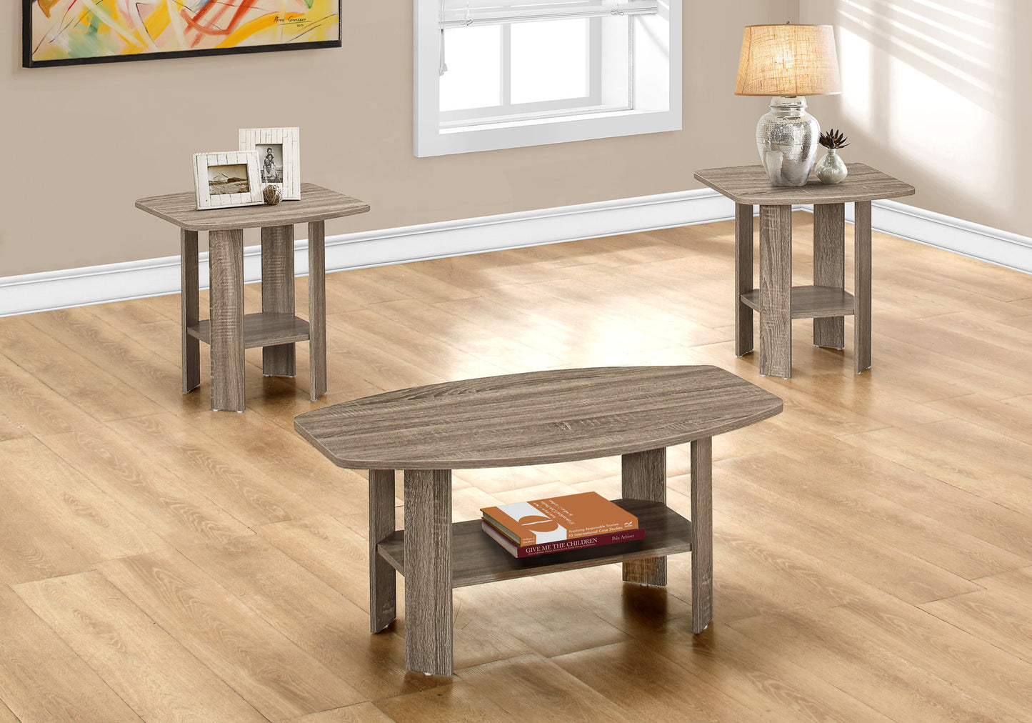 Dark Taupe Table Set - 3Pcs Set