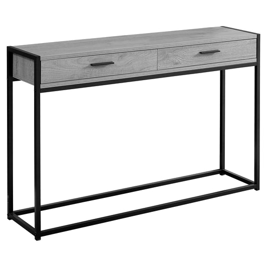 48" Gray And Black Frame Console Table