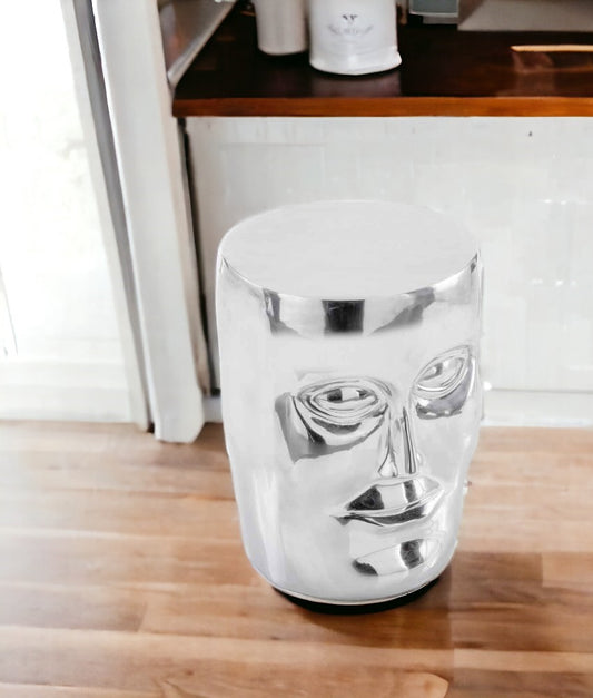 13" x 13" x 18" Silver Aluminum Face Stool