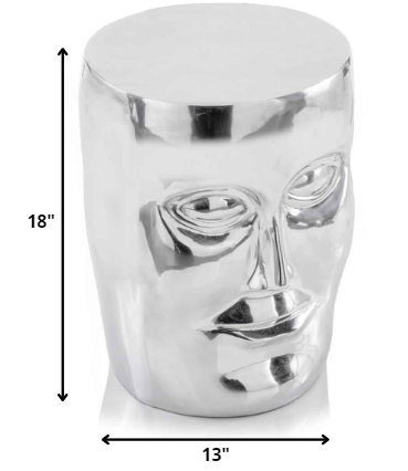 13" x 13" x 18" Silver Aluminum Face Stool