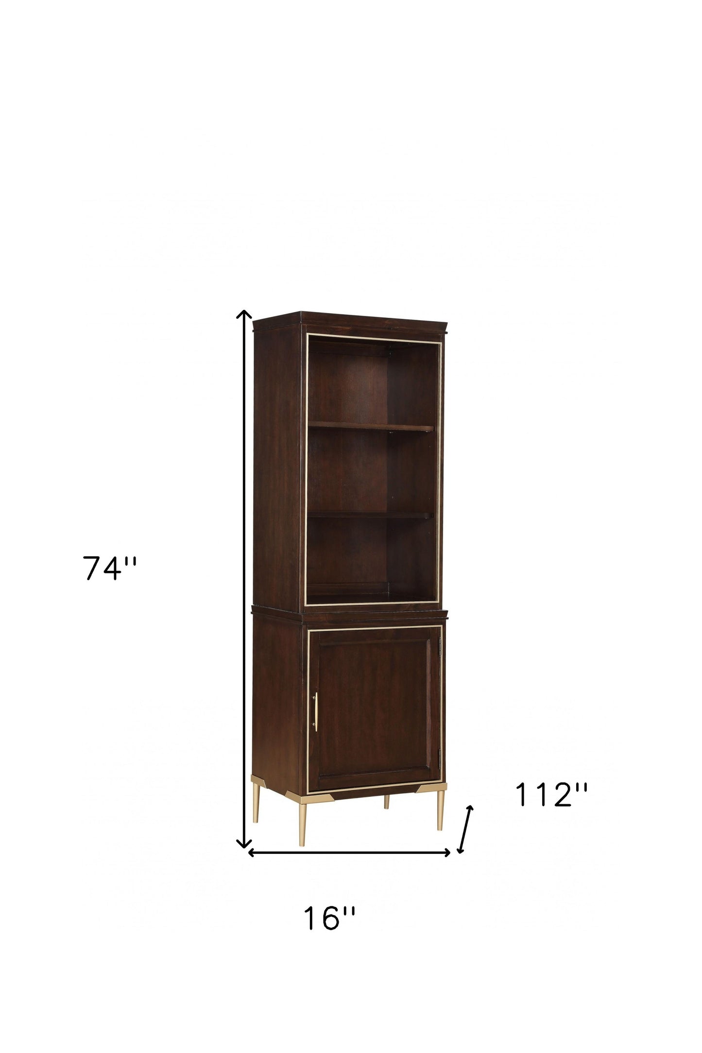 16" X 112" X 74" Cherry Metal Wood Entertainment Center (Set Of 2)