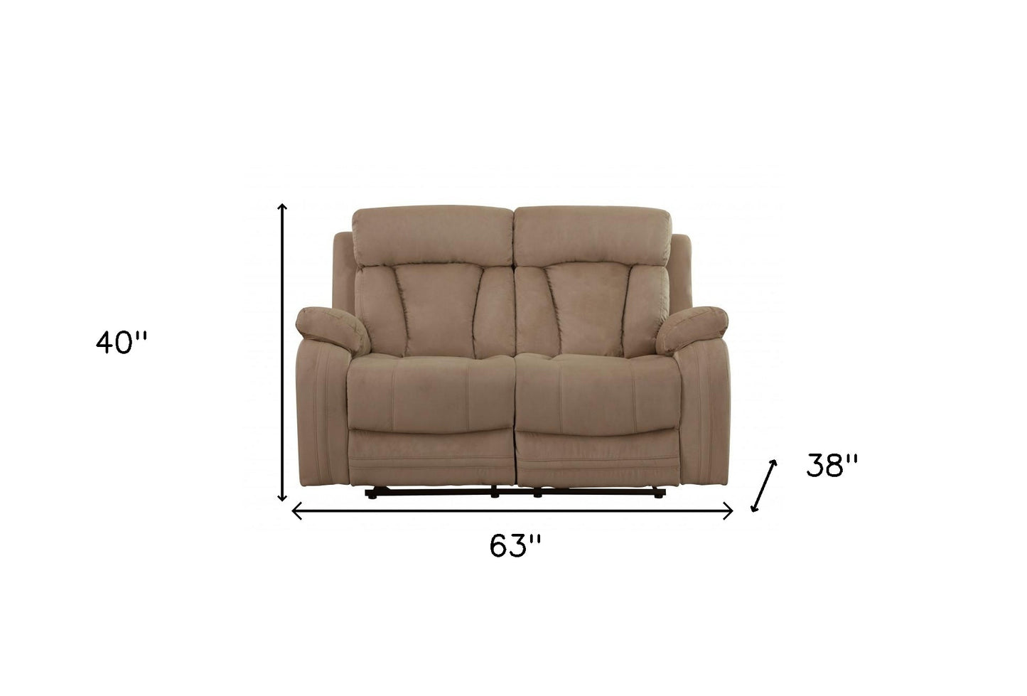 Two Piece Indoor Beige Microsuede Five Person Seating Set