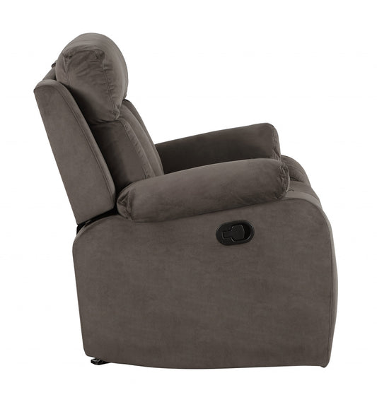 Two Piece Indoor Brown Microsuede Five Person Seating Set