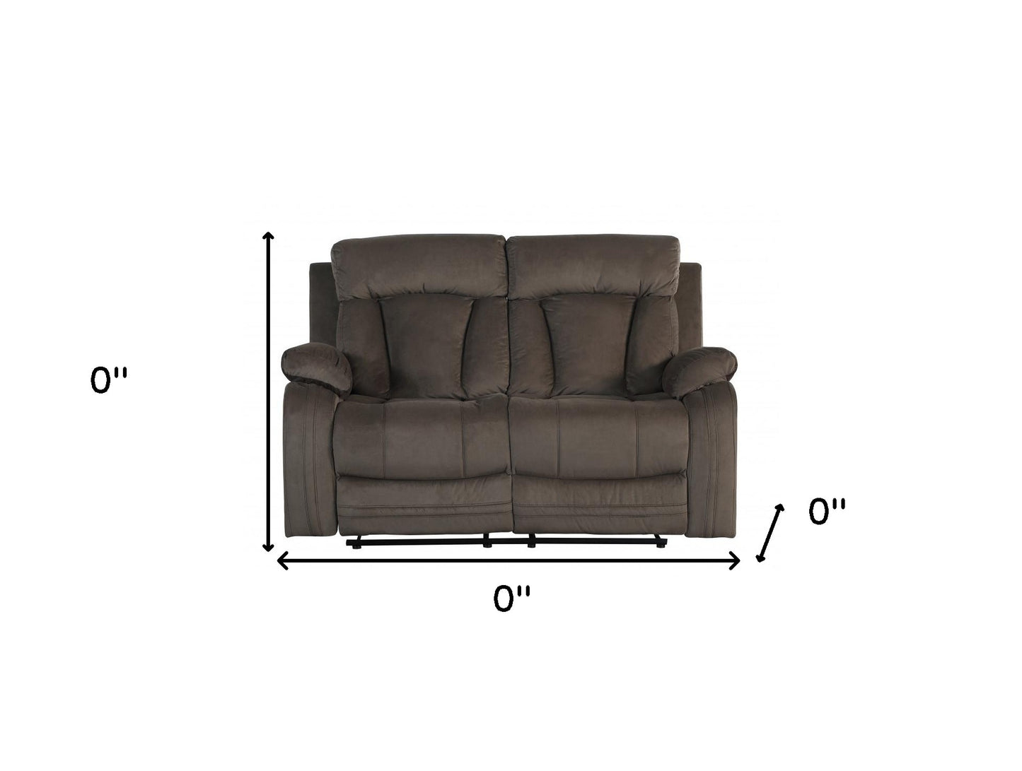 Two Piece Indoor Brown Microsuede Five Person Seating Set