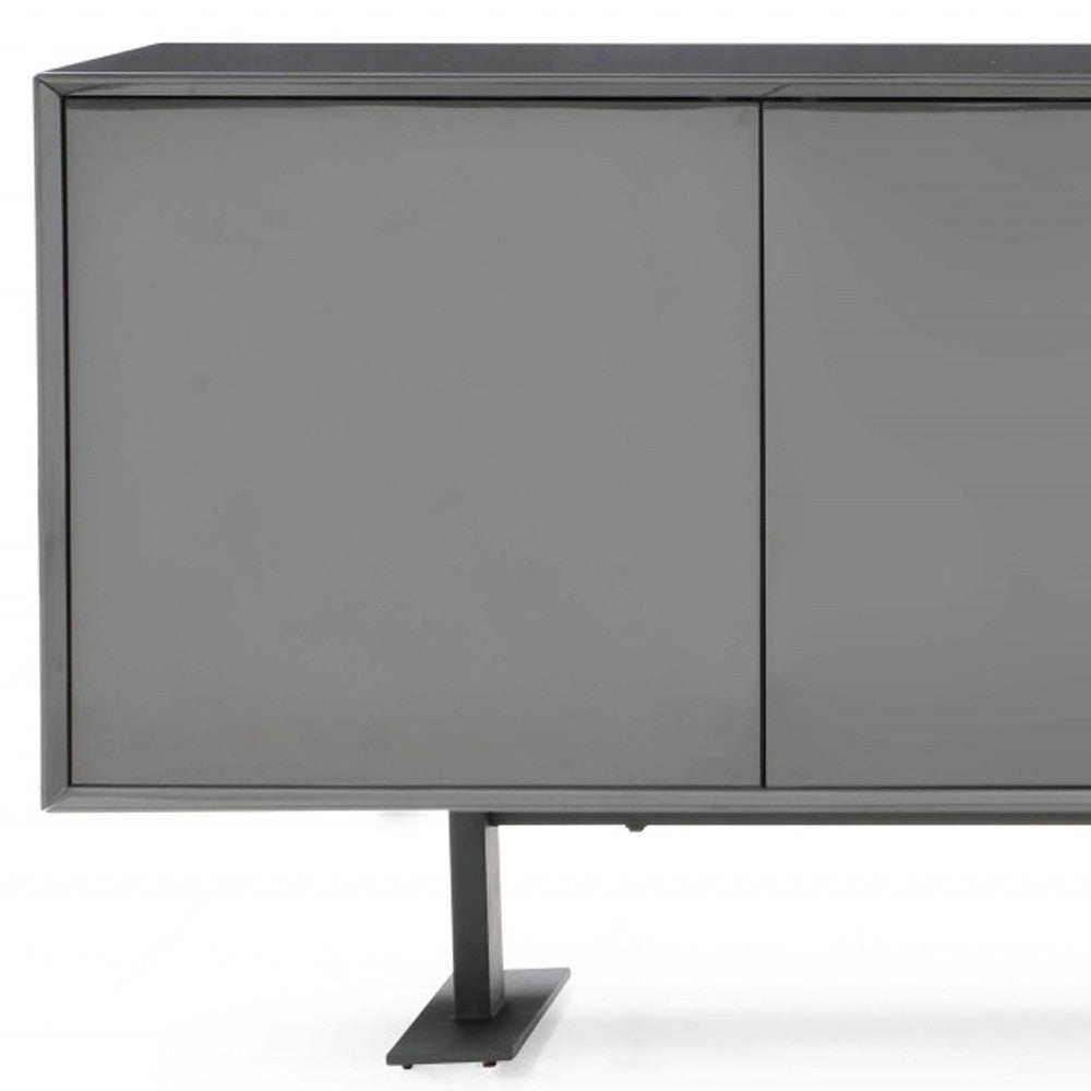 87 X 18 X 31.5 Gray Metal Buffet