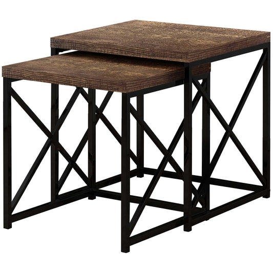 41" Black And Brown Nested Tables