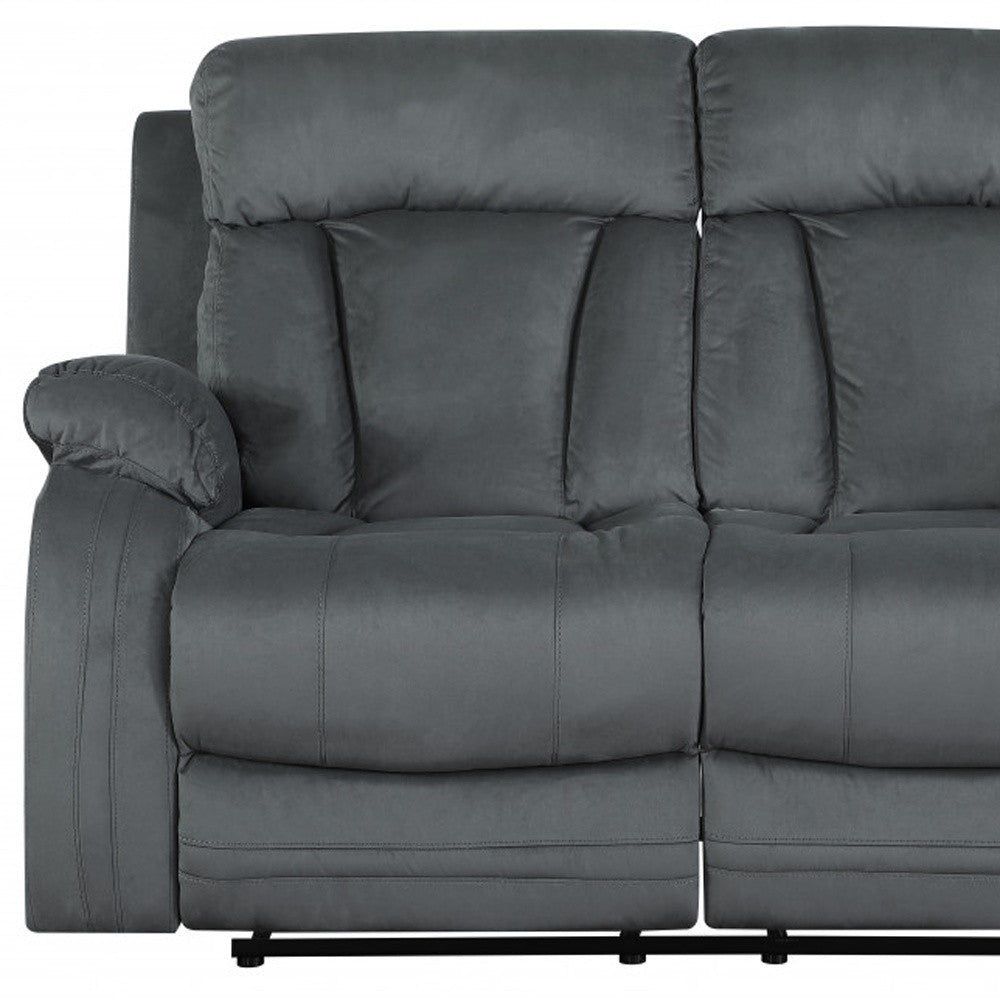 Two Piece Indoor Gray Microsuede Five Person Seating Set