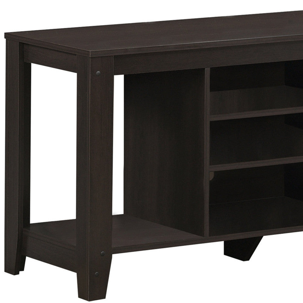 17" Dark Brown Particleboard Open Shelving TV Stand