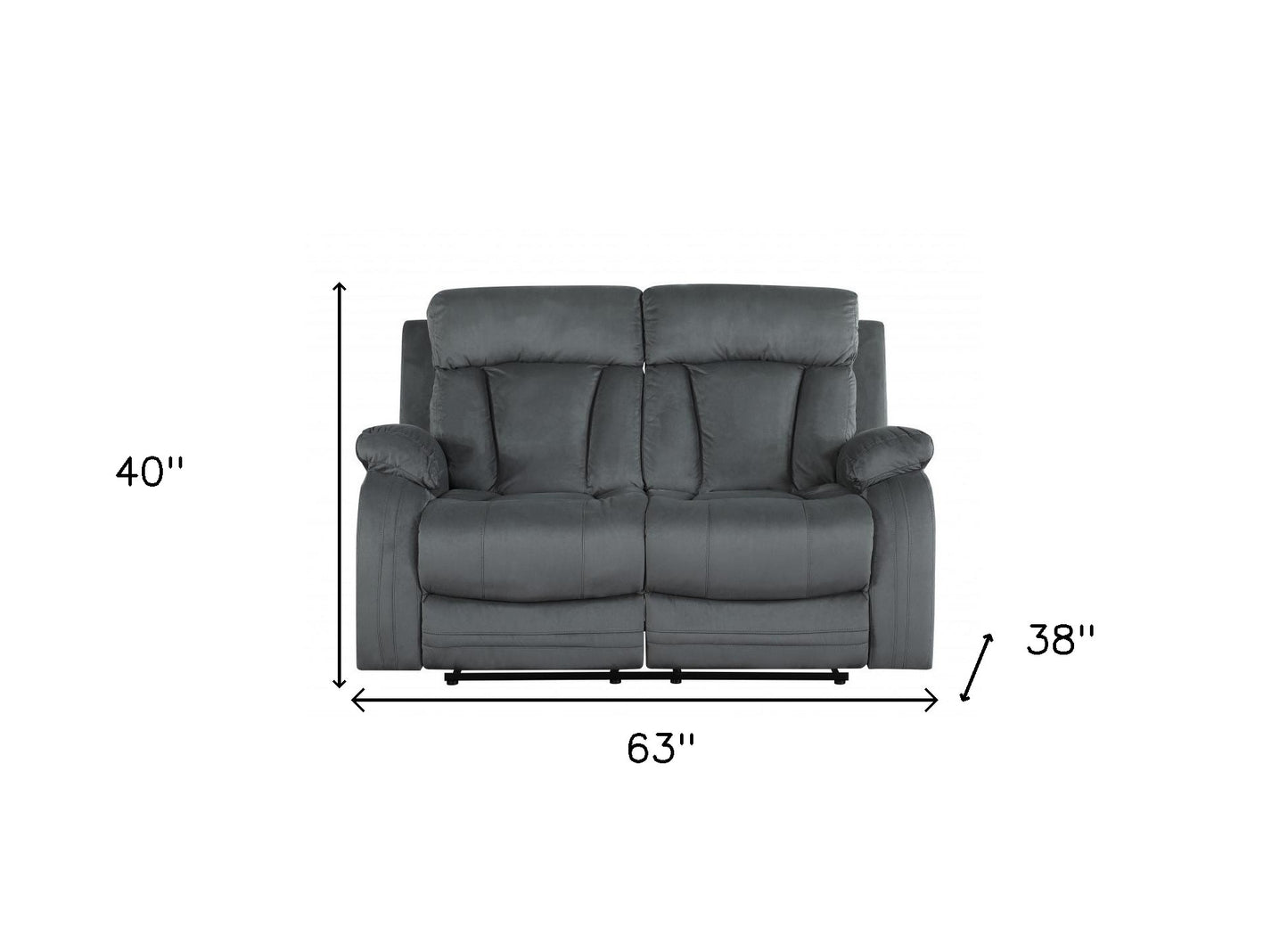 Two Piece Indoor Gray Microsuede Five Person Seating Set