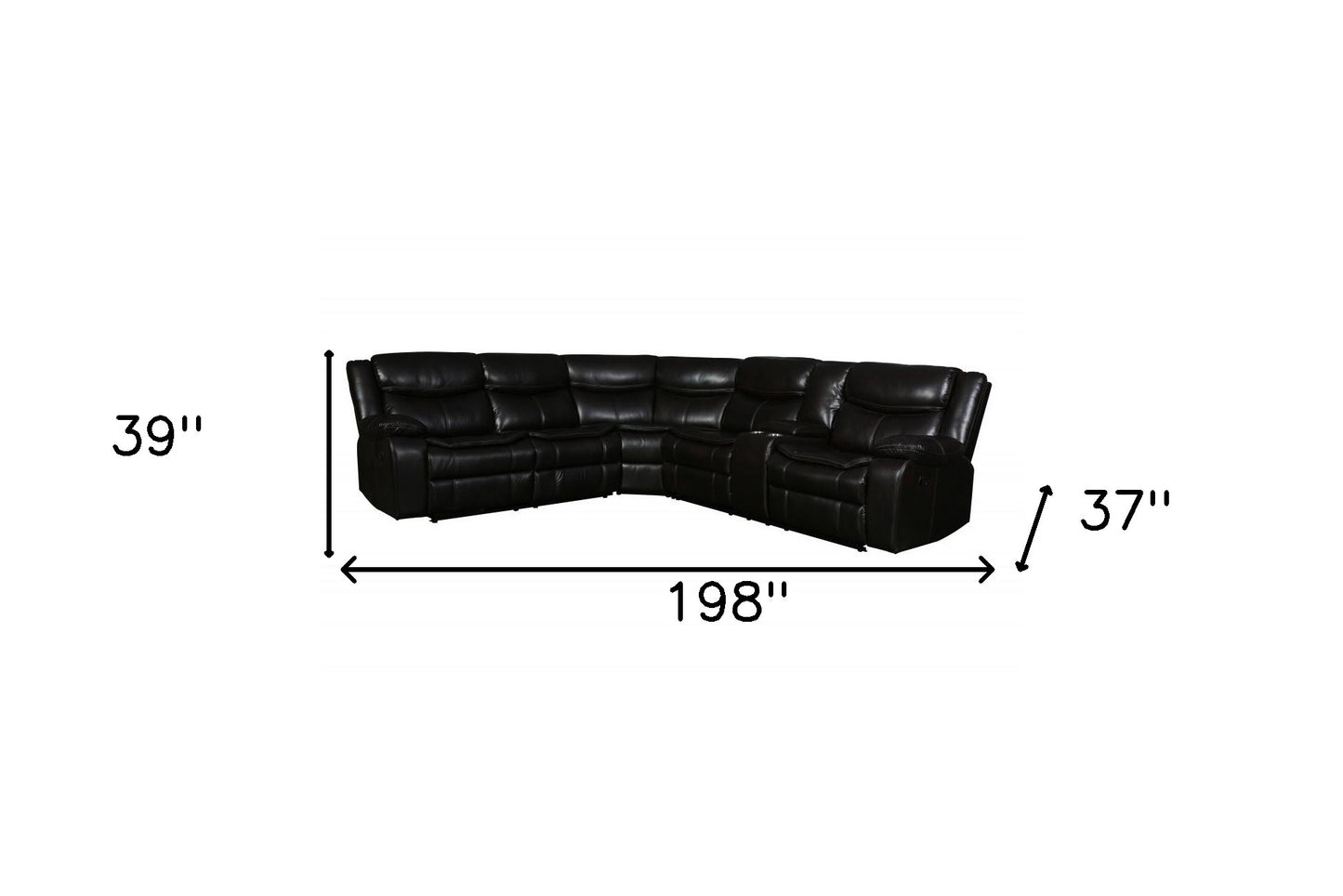 Brown Polyester Blend Reclining U Shaped Three Piece Corner Sectional With Console