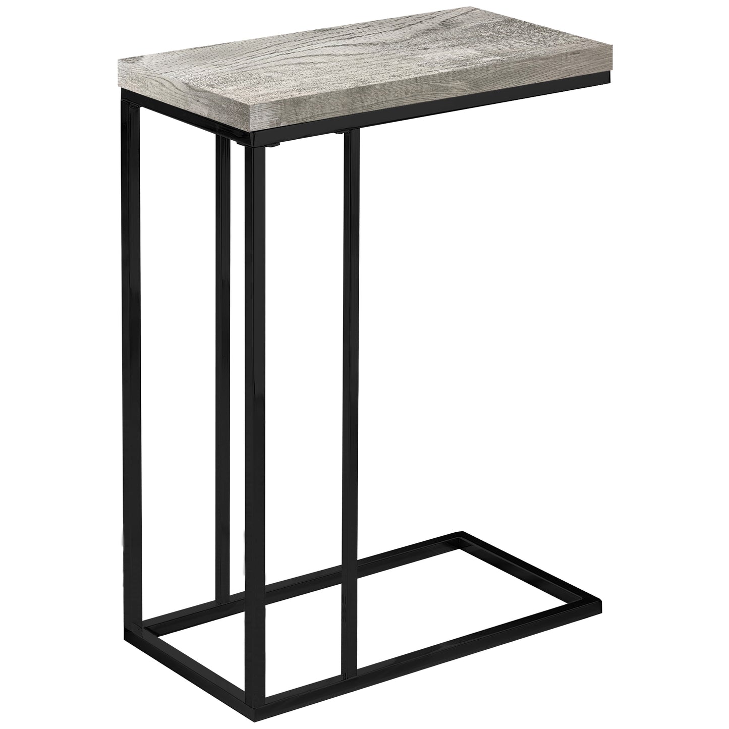 18.25" X 10.25" X 25.25" Greyblack Particle Board Metal  Accent Table