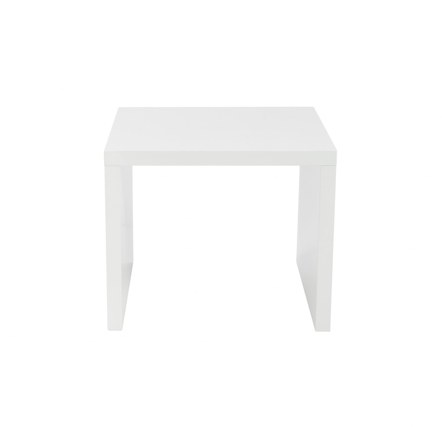 23.63" X 23.63" X 20.08" High Gloss White Lacquered Mdf Square Side Table