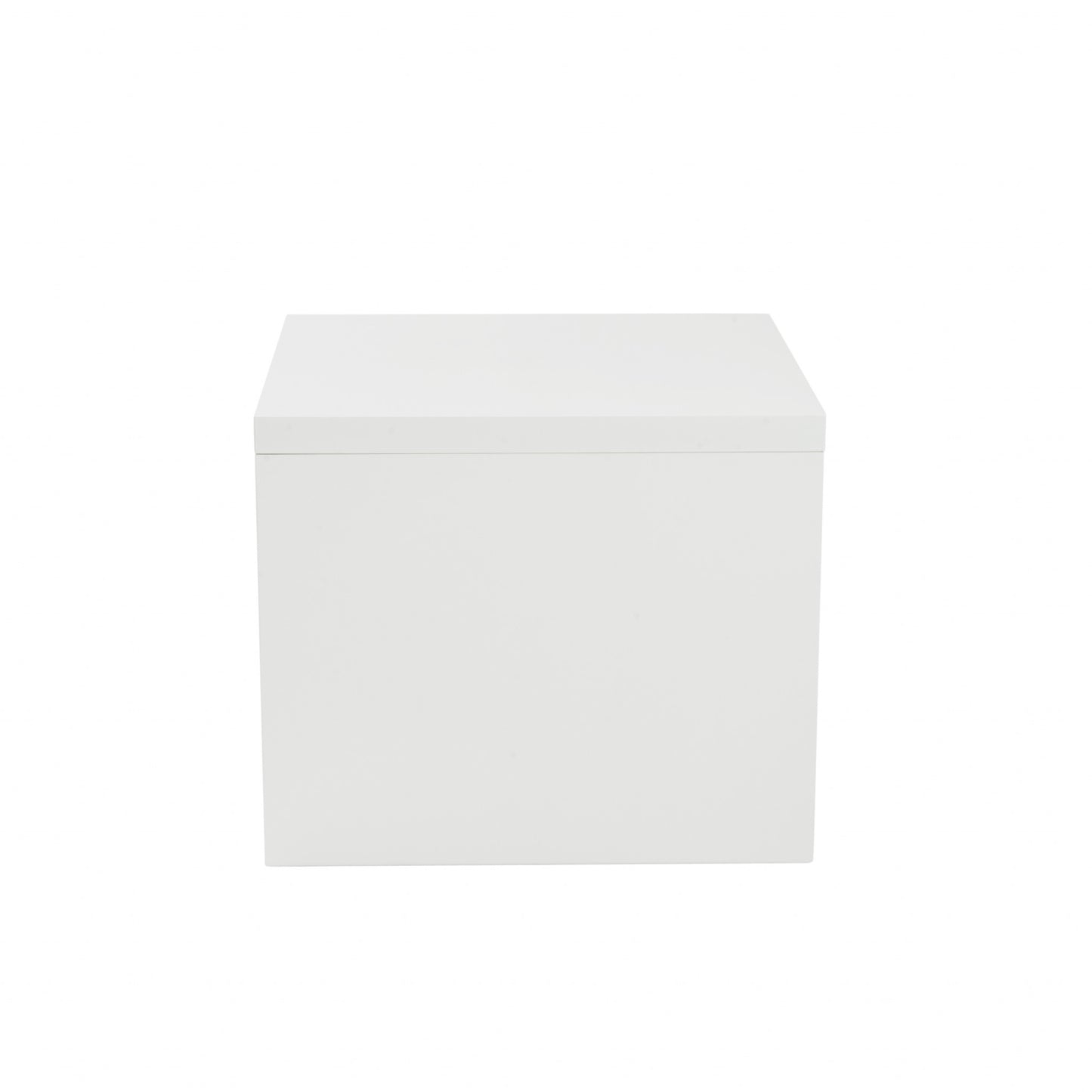 23.63" X 23.63" X 20.08" High Gloss White Lacquered Mdf Square Side Table