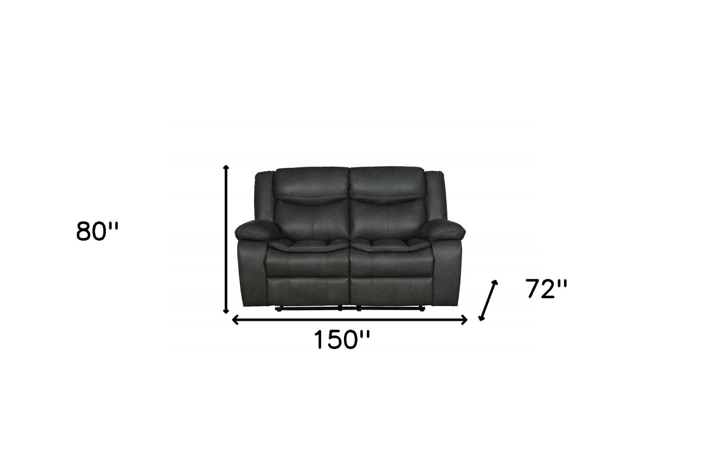 Two Piece Indoor Gray Microsuede Five Person Seating Set