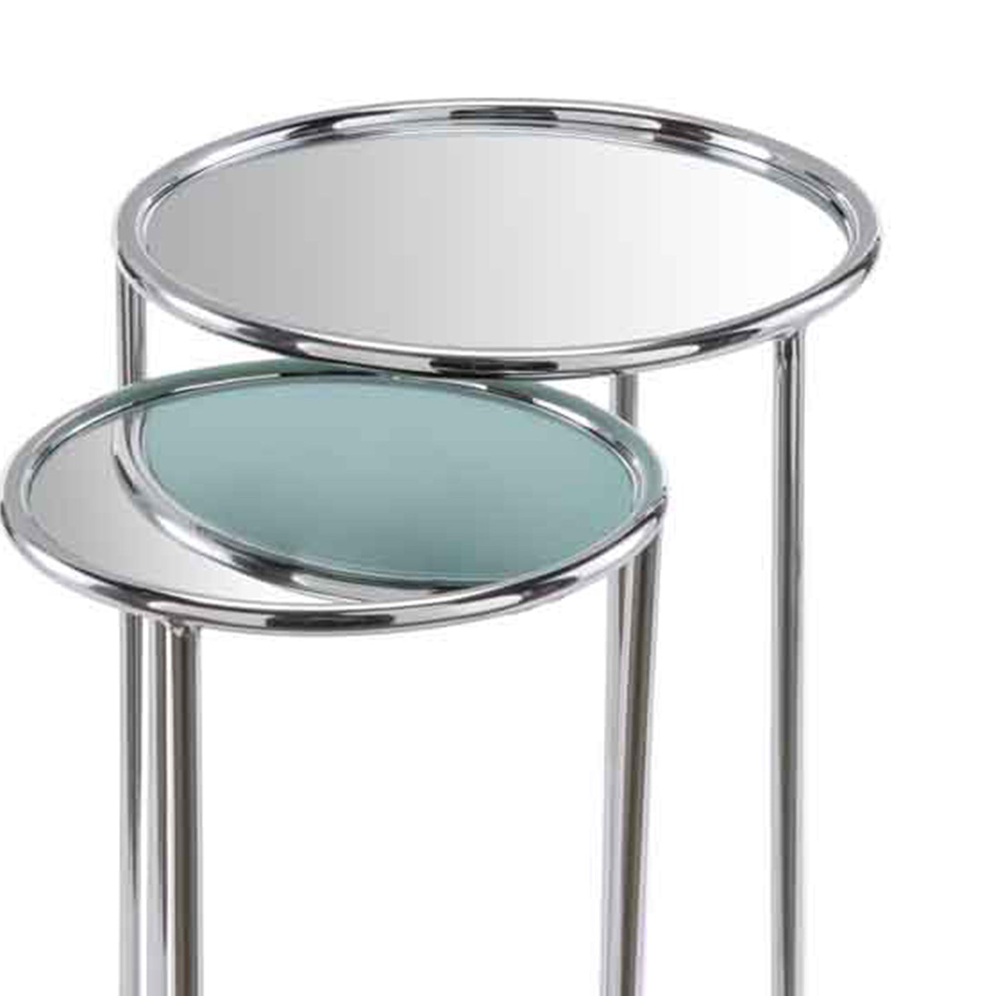 22" Silver Aluminum Round End Table