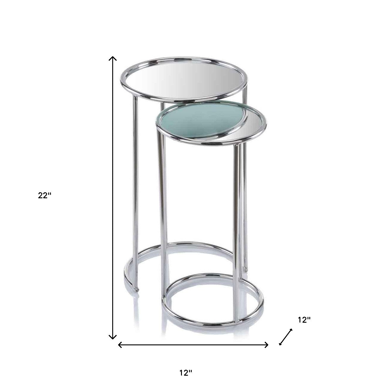 22" Silver Aluminum Round End Table