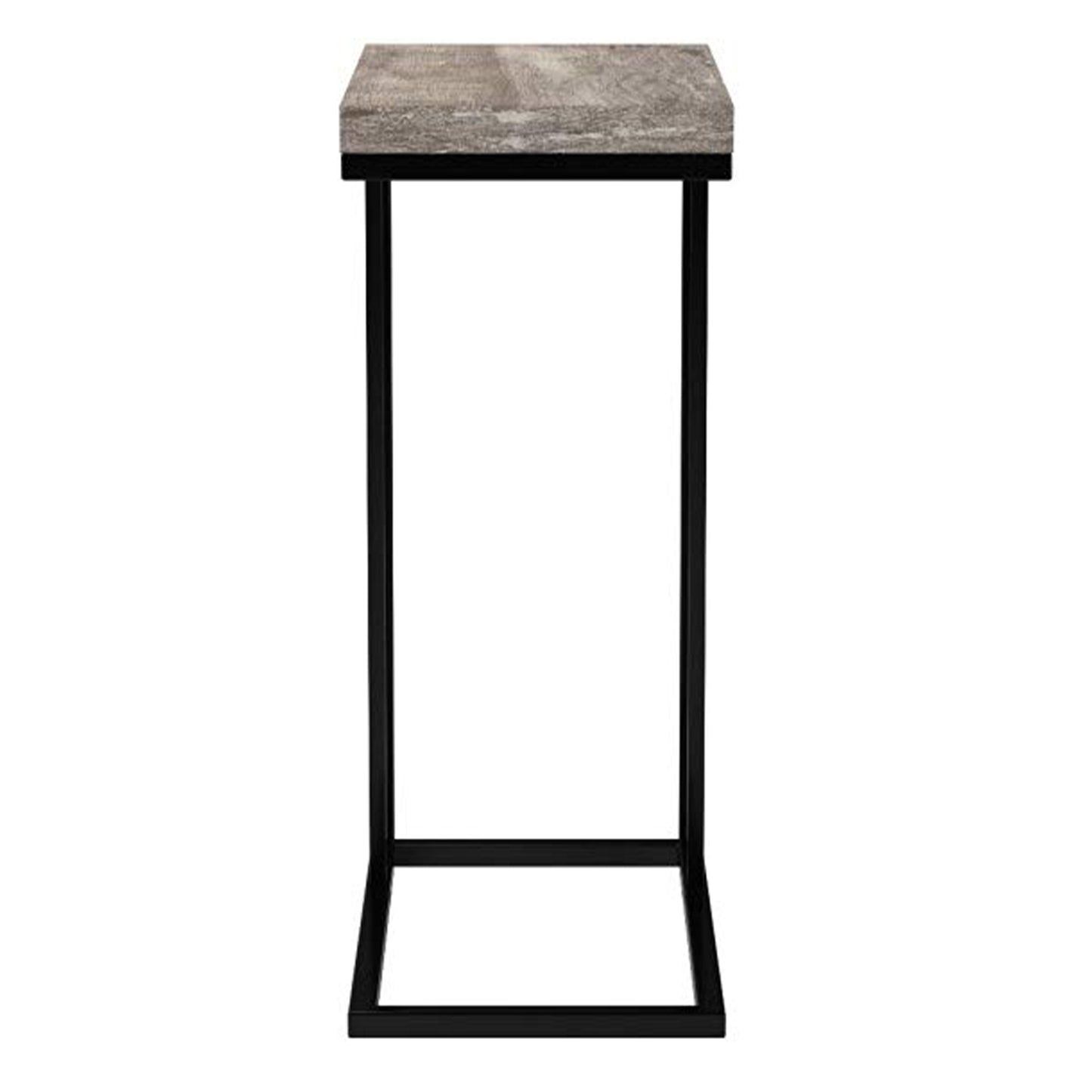 18.25" X 10.25" X 25.25" Taupeblack Particle Board Metal  Accent Table