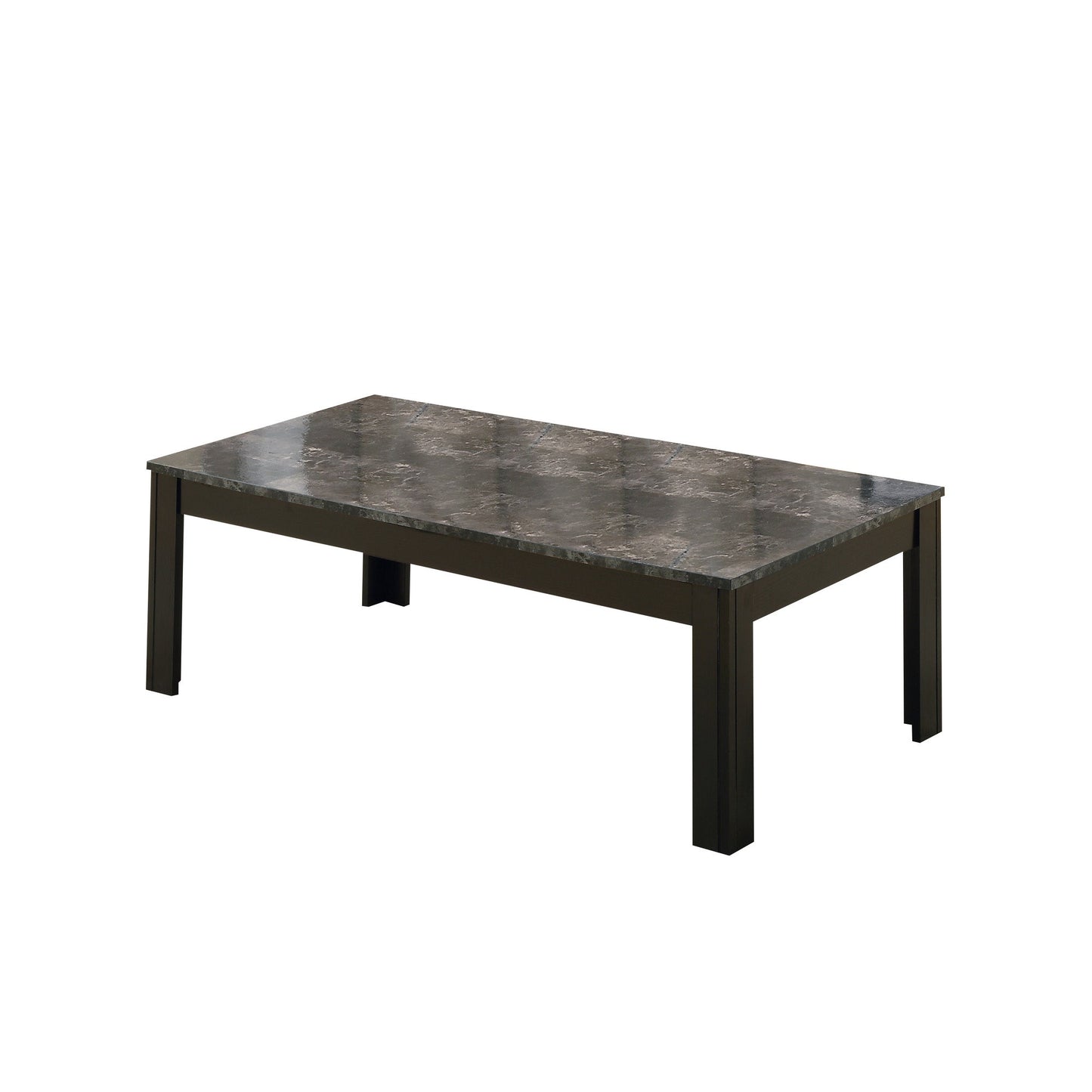 Black Grey Marble-Look Top Table Set - 3Pcs Set