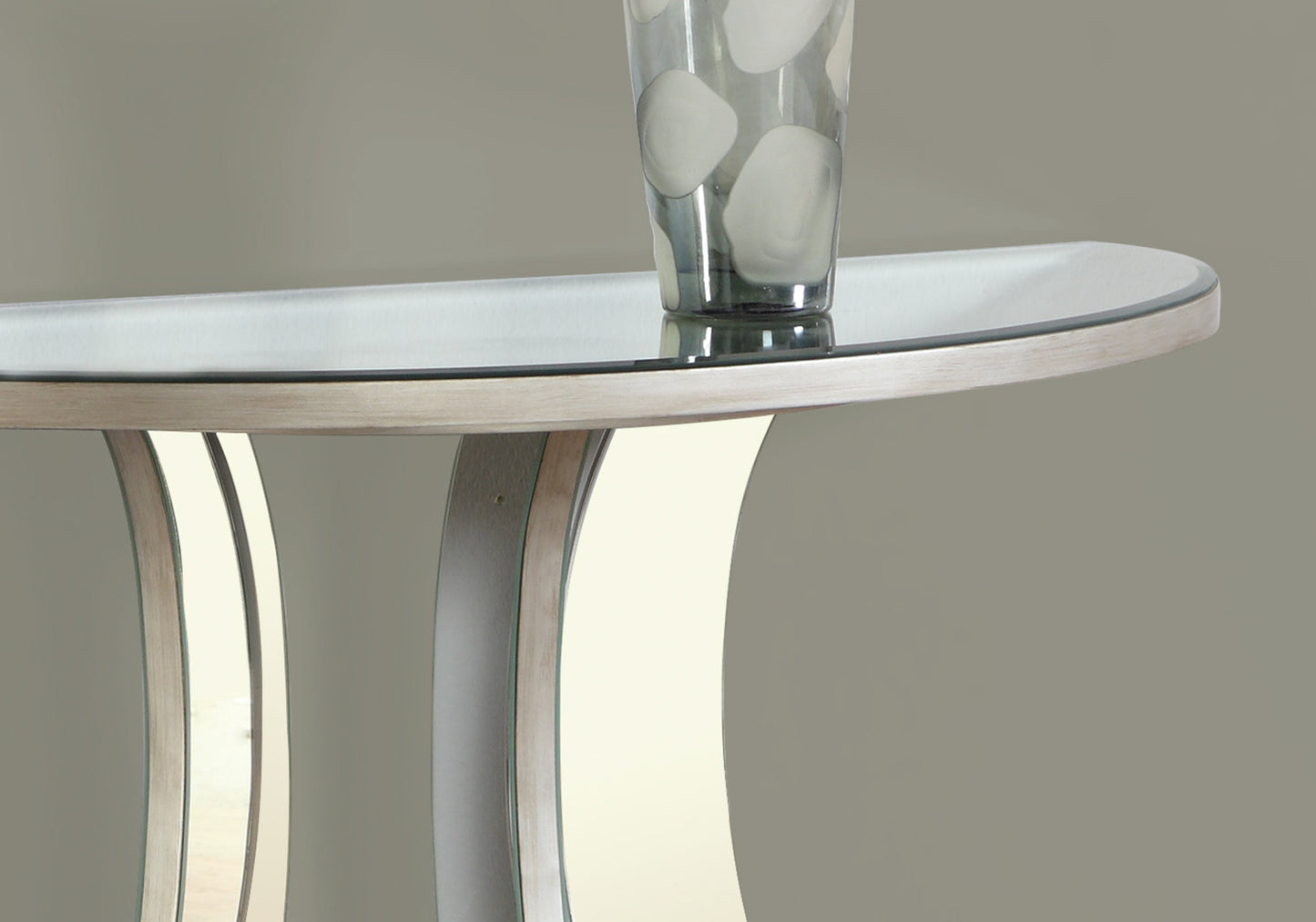 33" Silver Mirrored End Table