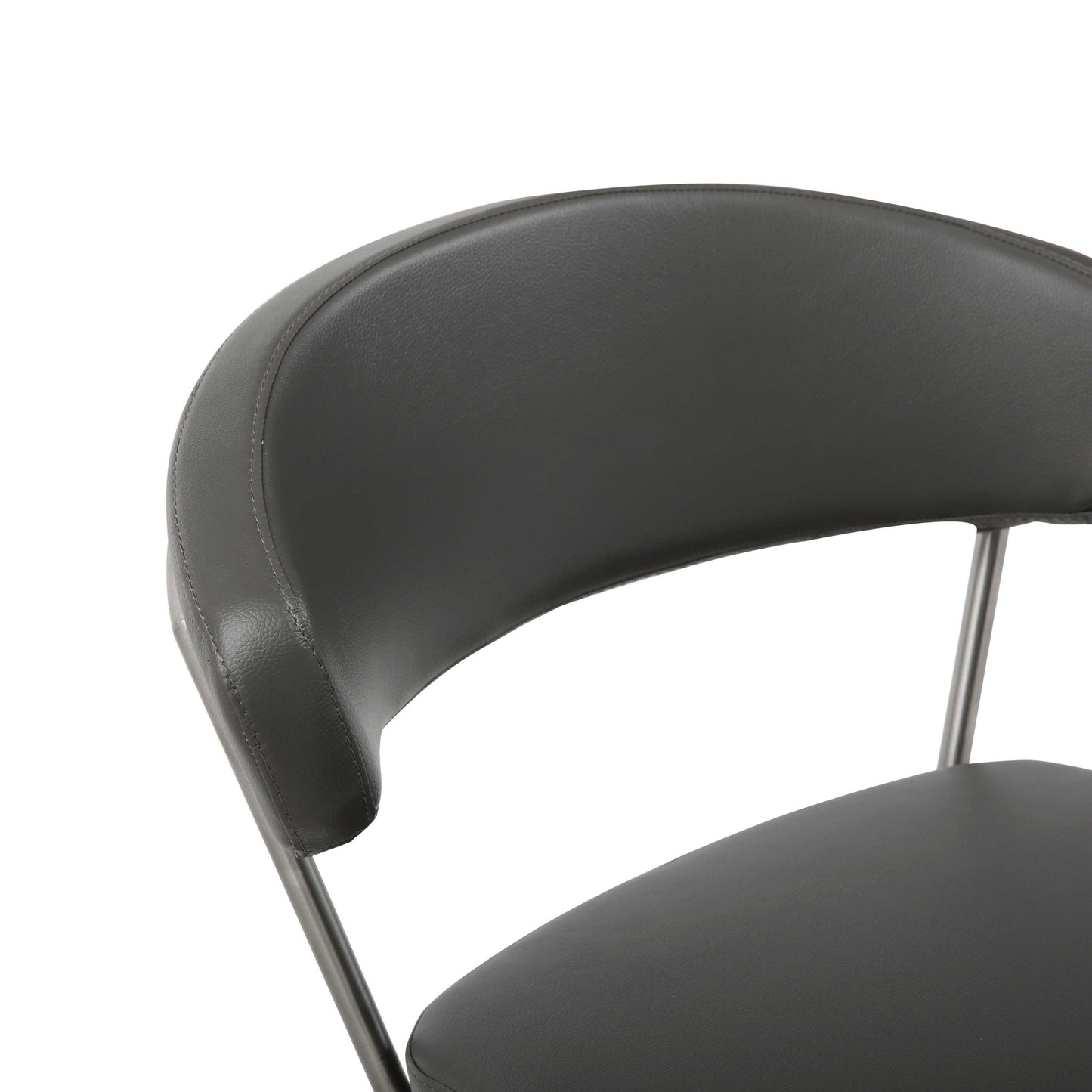 20" Black And Silver Stainless Steel Bar Chair