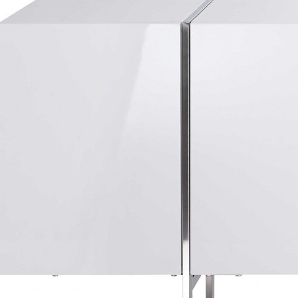 95 X 17 X 30 White Stainless Steel Buffet